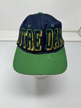 Vtg 90s Notre Dame Fighting Irish Snapback Hat Clutch Drew Pearson Logo
